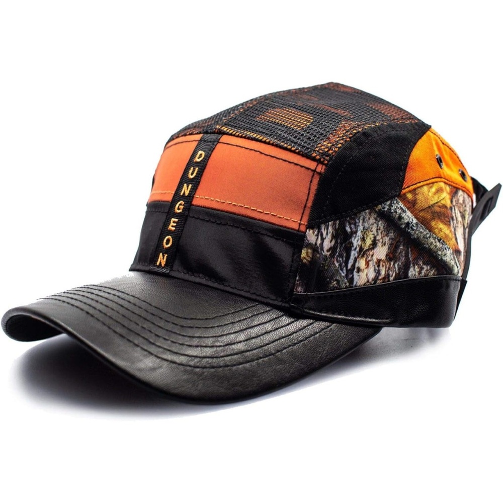 Dungeon Orange & Black Hat w/ Leather brim